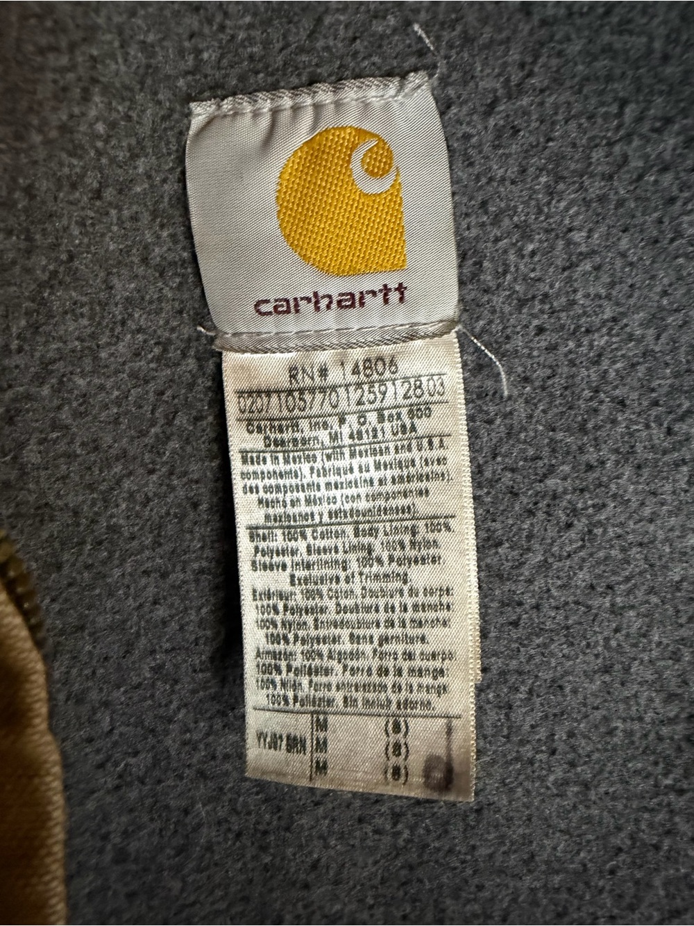 Carhartt Detroit Sherpa Lined Jacket Youth Sz  M (8) Brown Western - Picture 5 of 6